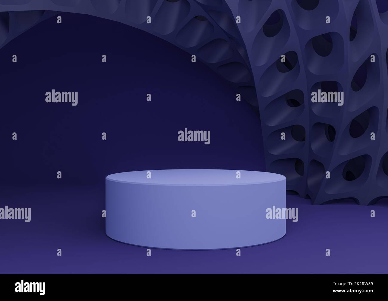 Dark blue 3D rendering product display with cylinder stand or podium ...