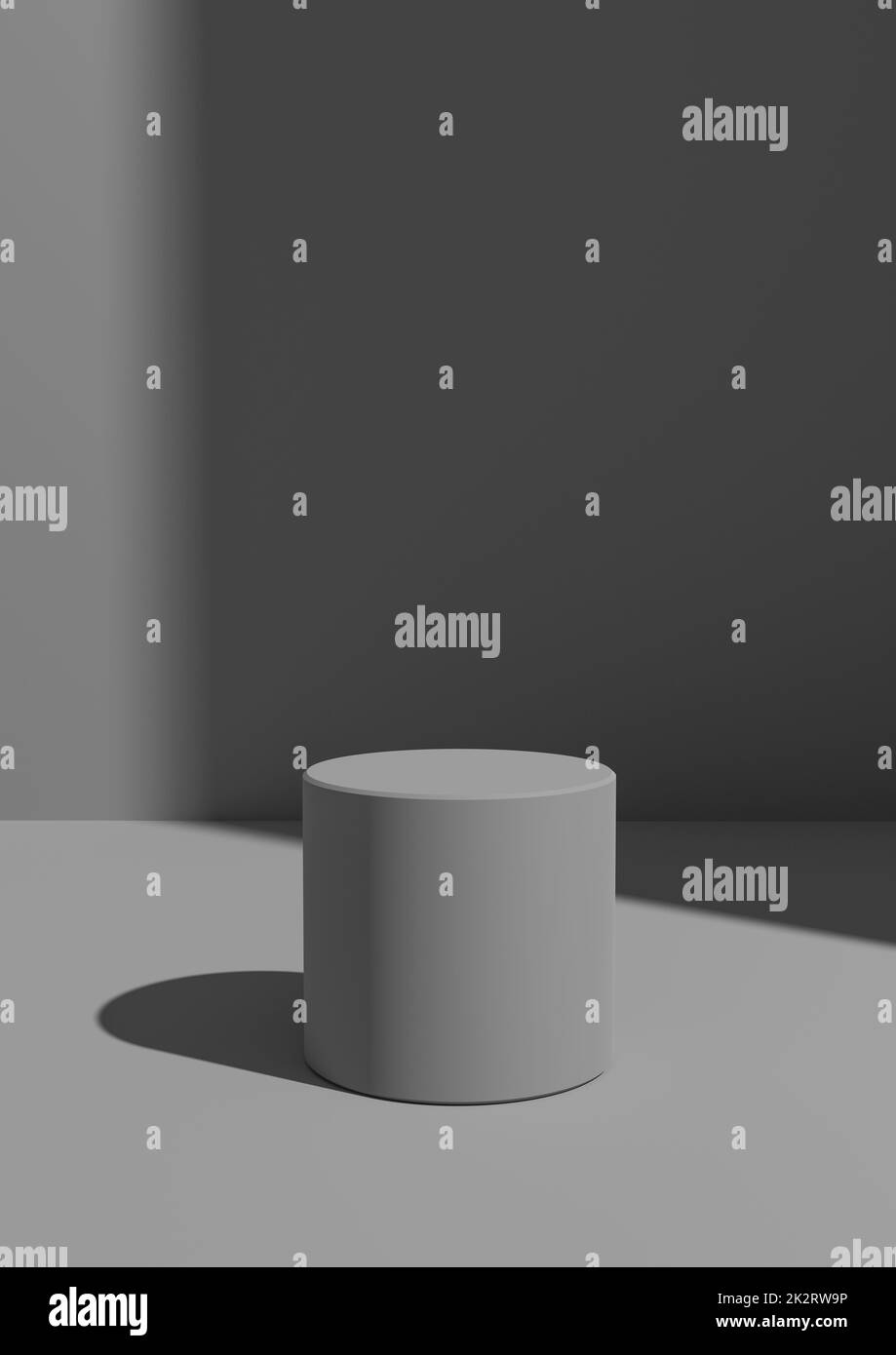 Simple, Minimal 3D Render Gray Background for Product Display with One ...