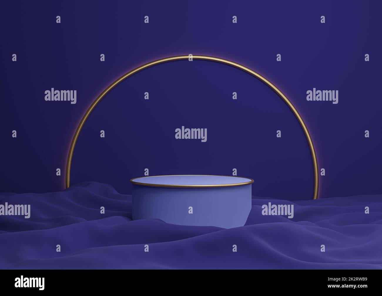 Dark blue 3D rendering luxurious product display podium or stand ...