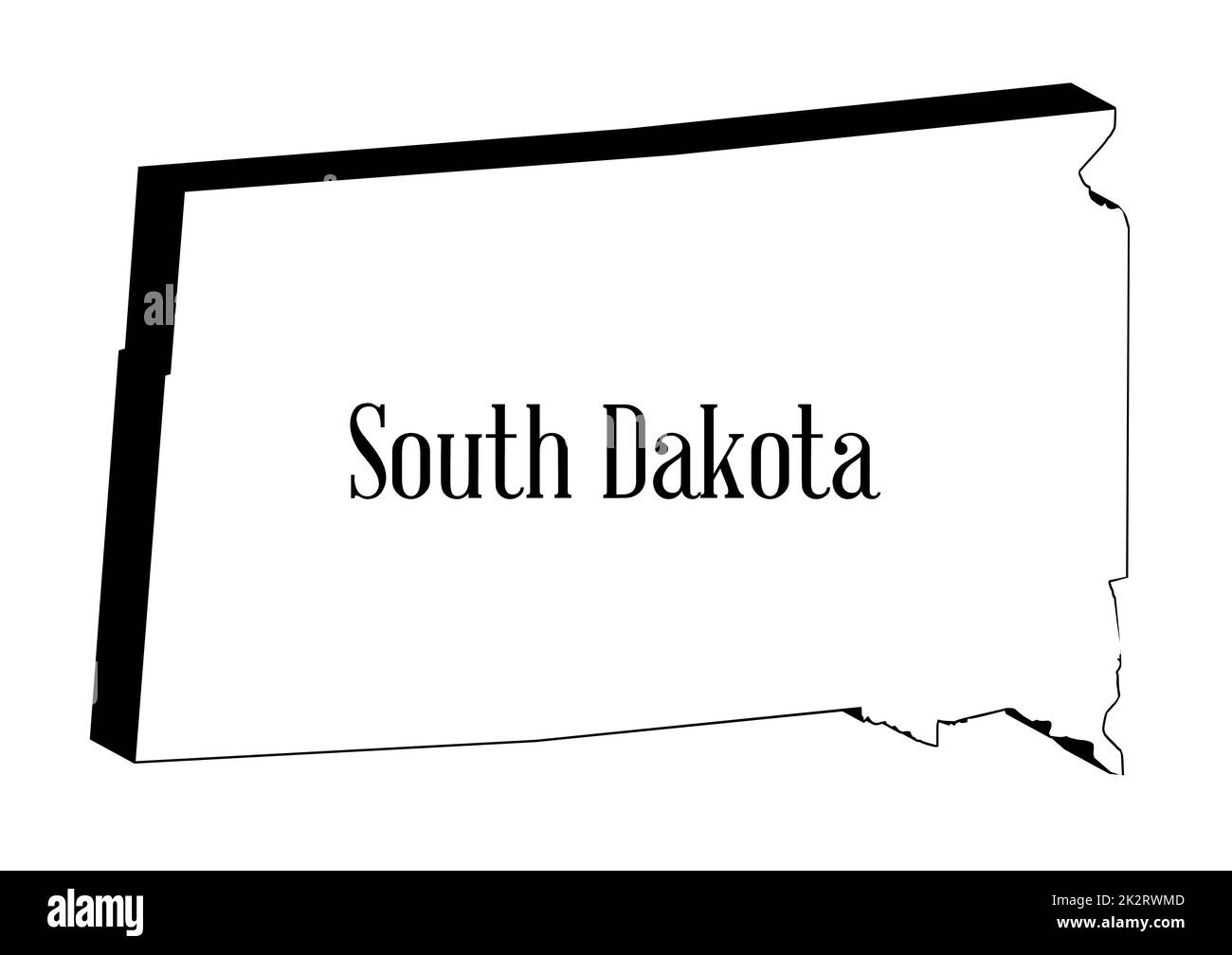 South Dakota Silhouette 3D Map Stock Photo Alamy