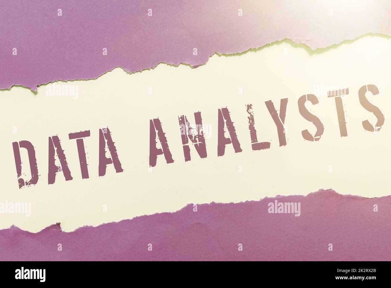 Text sign showing Data Analysts. Word for Programmer Design and Create Report Identifies patterns Stock Photo
