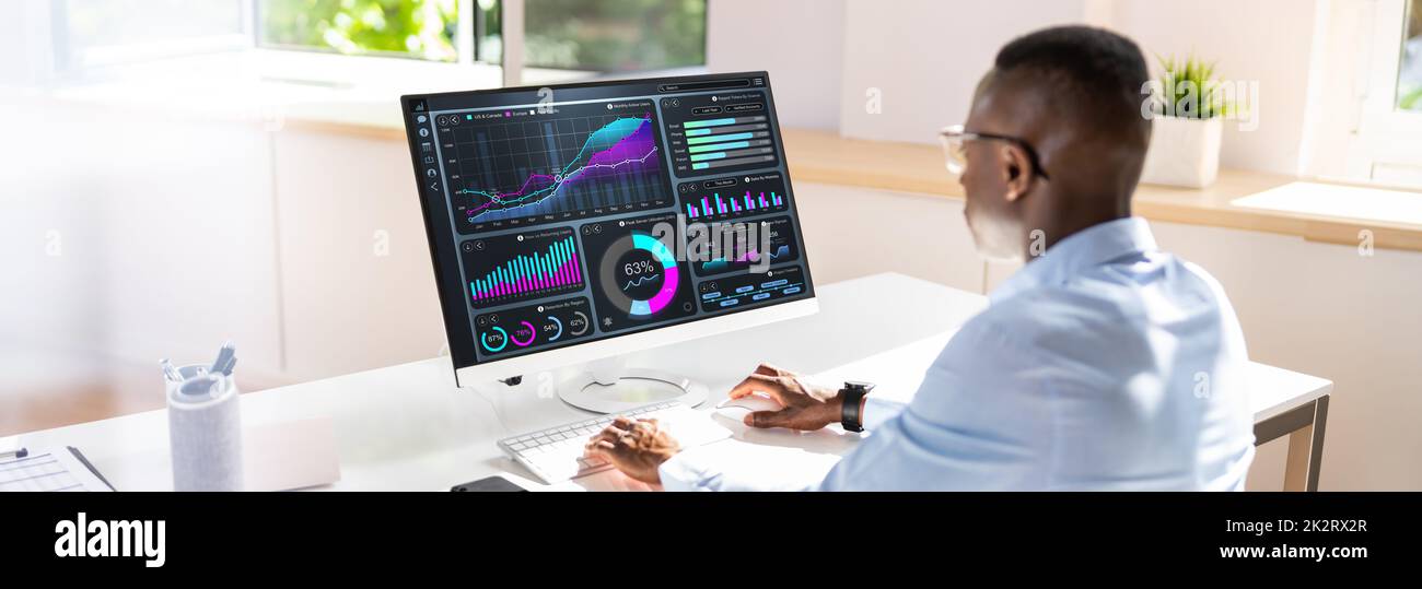 African American Data Analyst Stock Photo