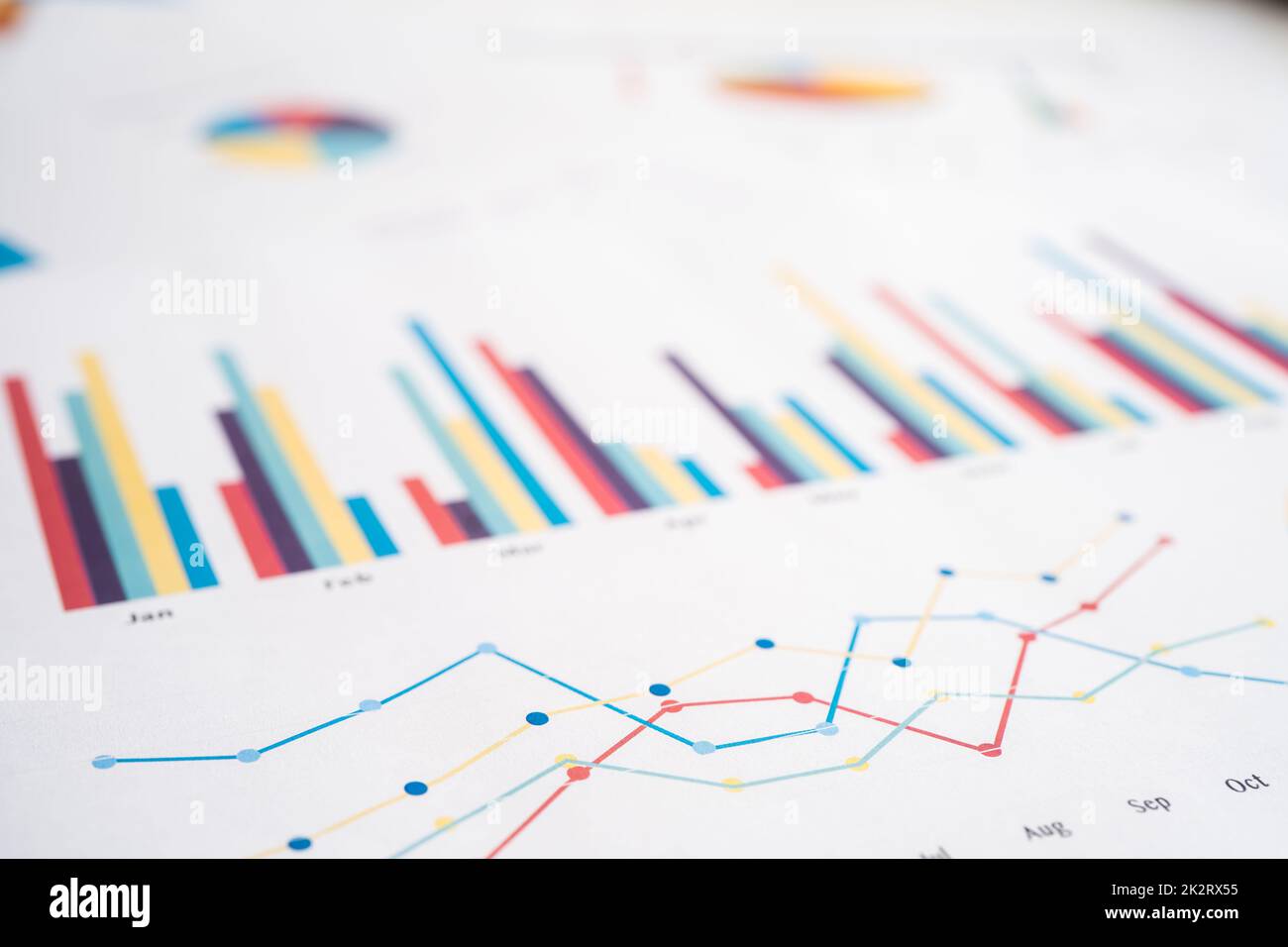 chart or graph paper. Financial, account, statistics and business data concept. Stock Photo