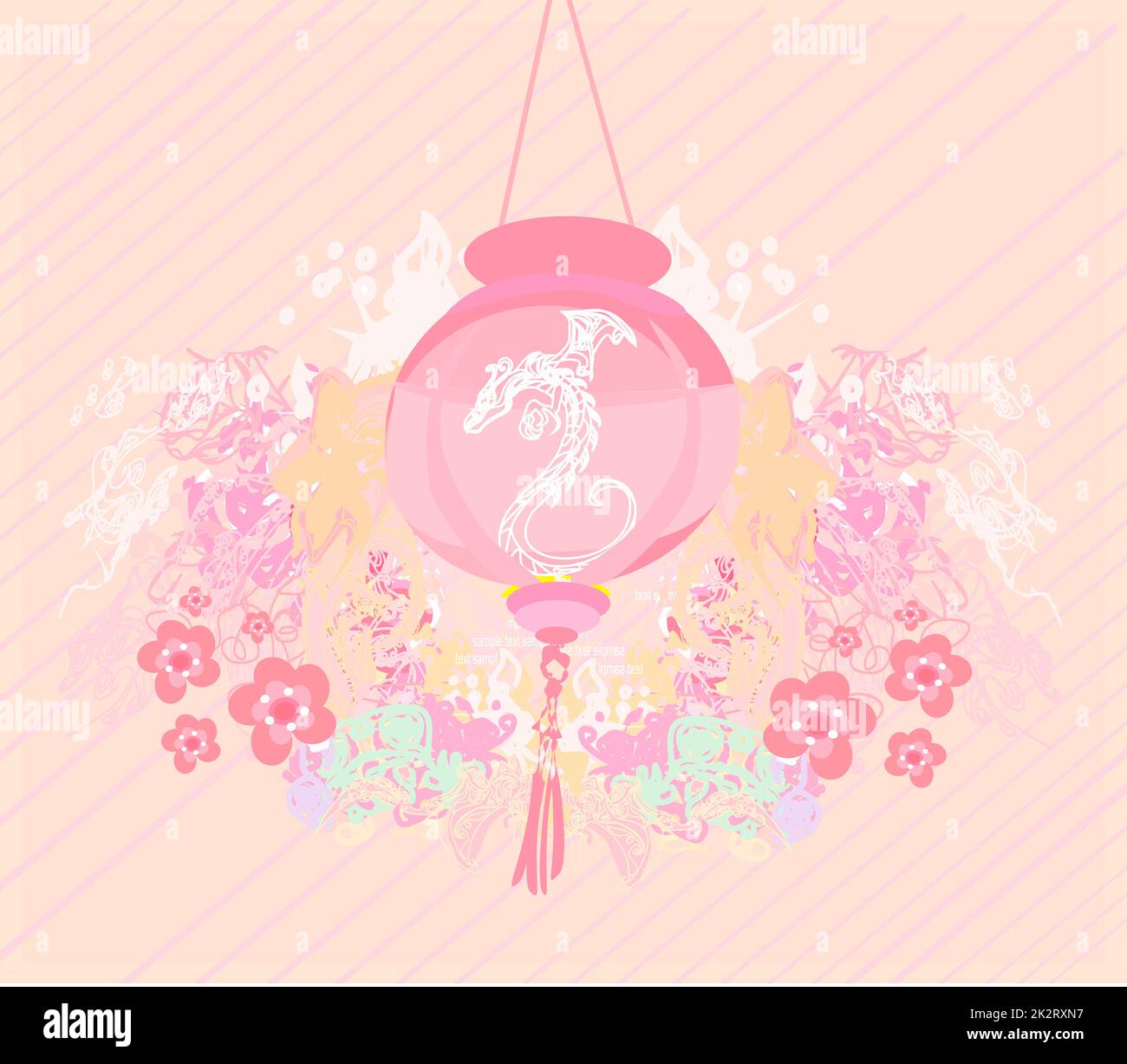 Chinese New Year with lantern abstract card , vector Stock Photo - Alamy