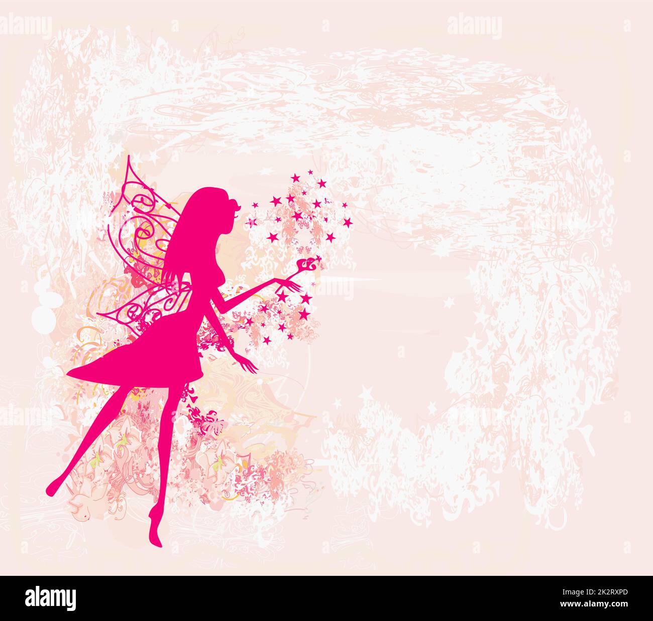Floral background beautiful fairy abstract magic wand hi-res stock ...