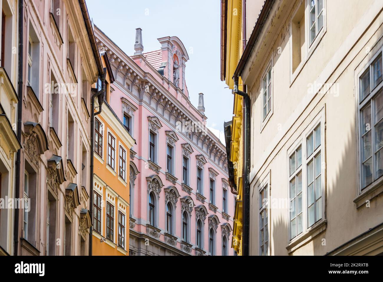 Colorful houses in the old town of Prague, Czech Republic Stock Photo