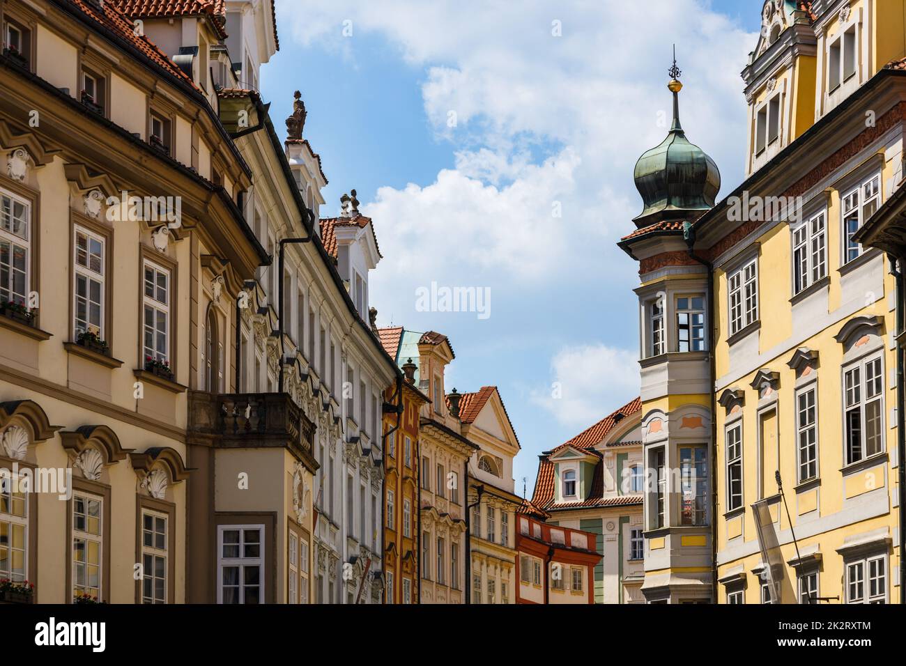 Colorful houses in the old town of Prague, Czech Republic Stock Photo