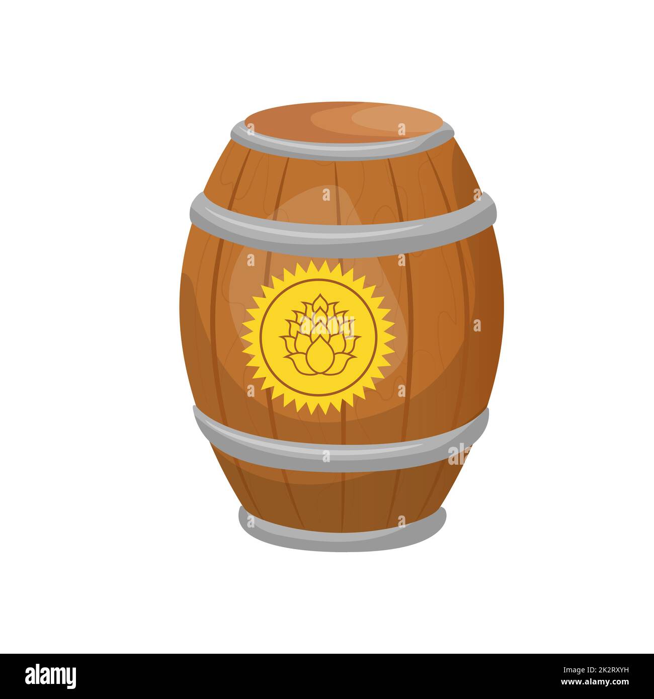 Large beer barrel isolated on white background Vector Stock Photo Alamy