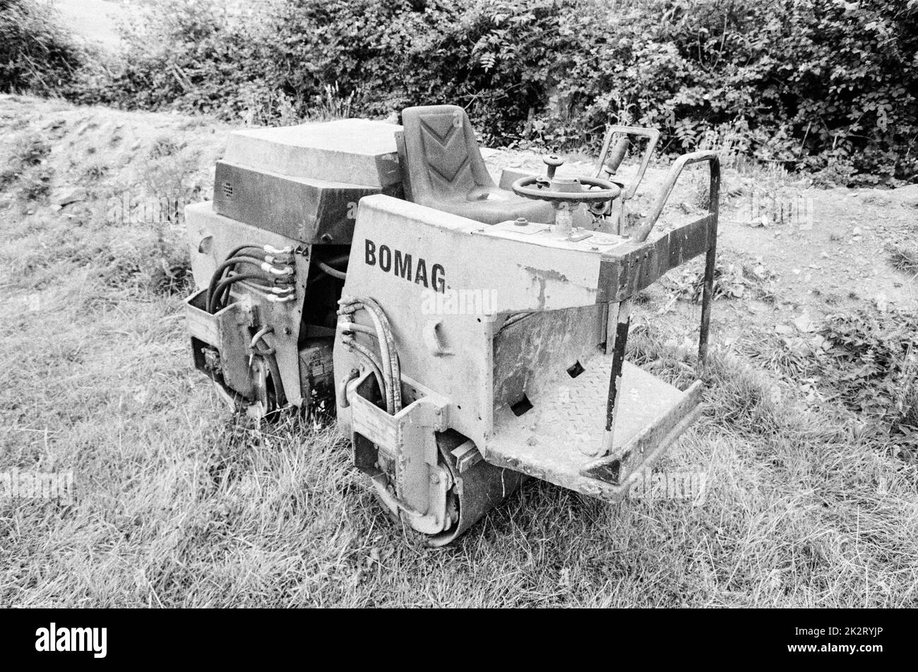 Bomag road roller, High Bickington, North Devon, England, United