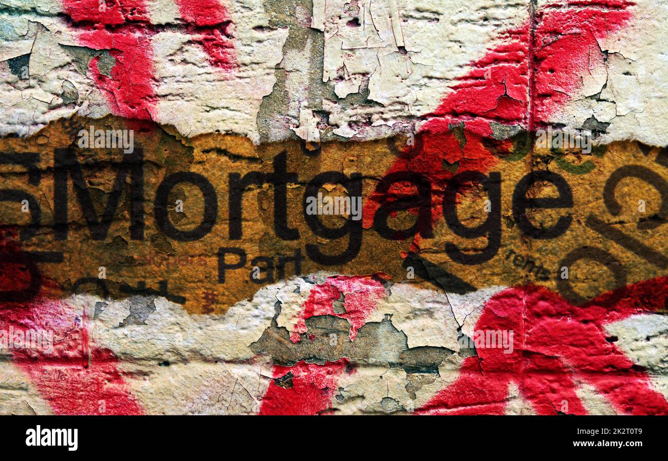 Mortgage torn paper Stock Photo