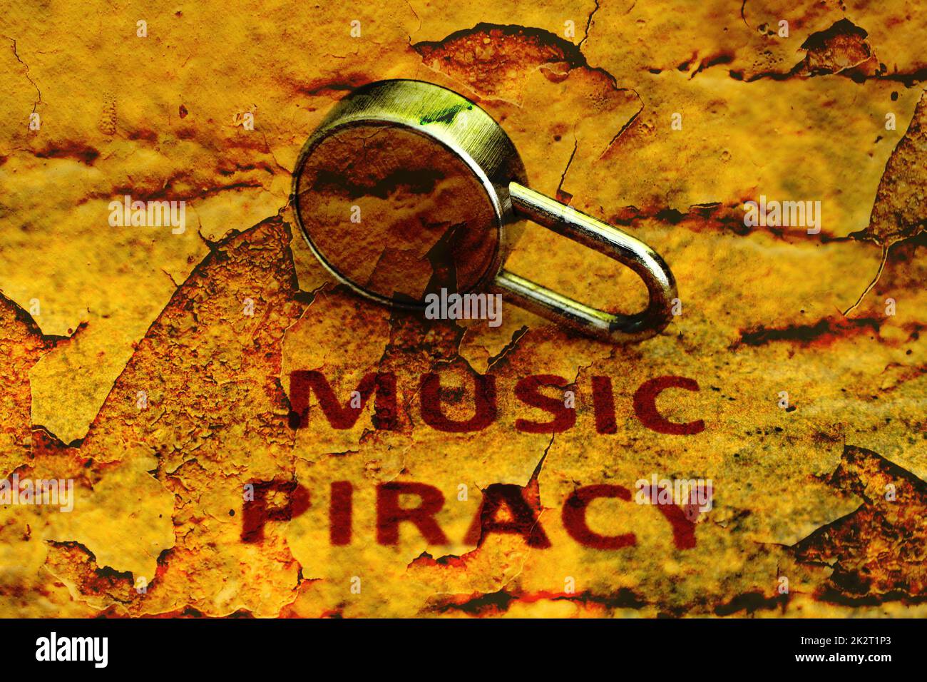 Music piracy grunge concept Stock Photo
