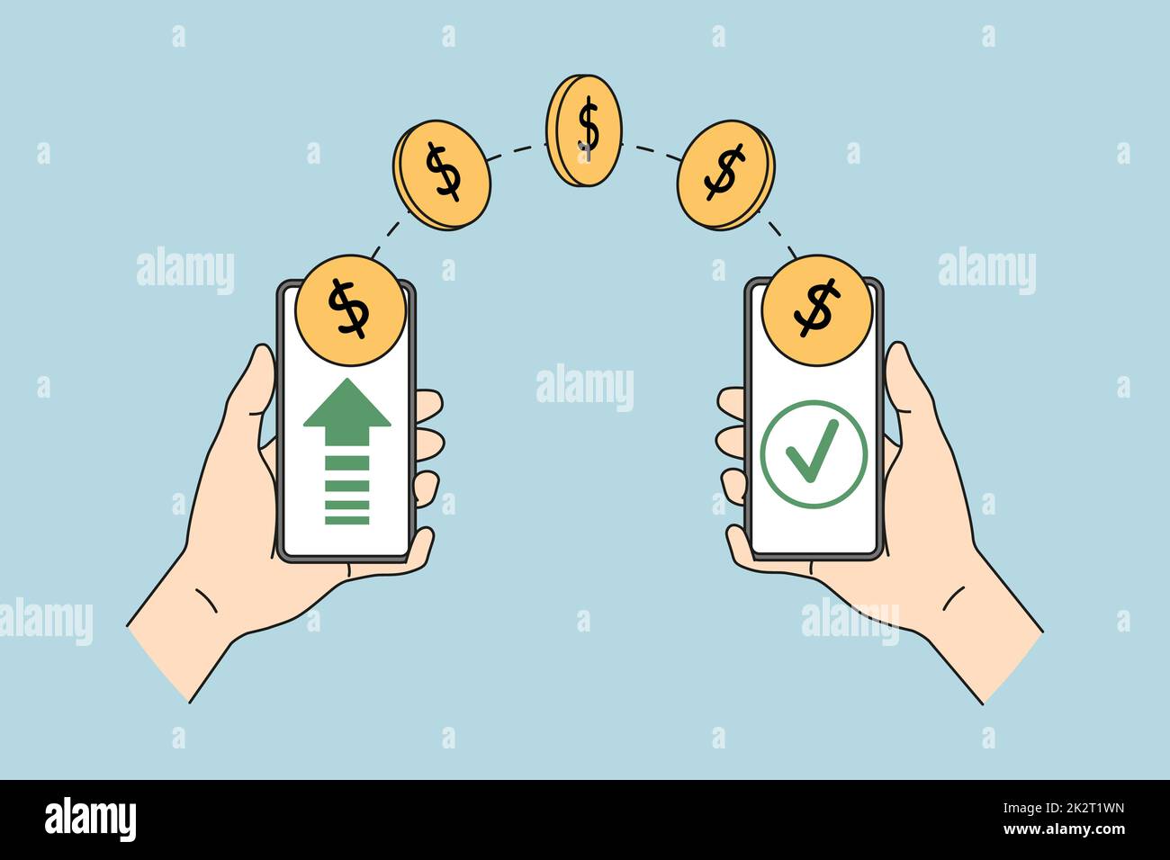 People sending money via wireless mobile transfer Stock Photo Alamy