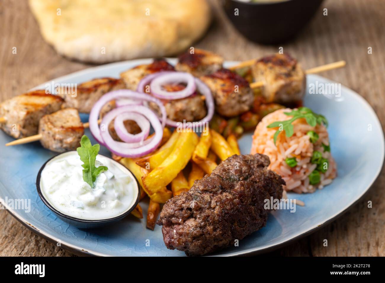 greek souflaki skewers Stock Photo - Alamy