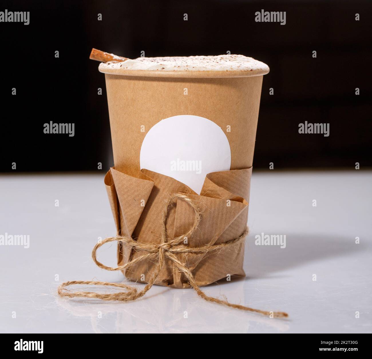 Biodegradable Disposable Cup with blank white circle for text