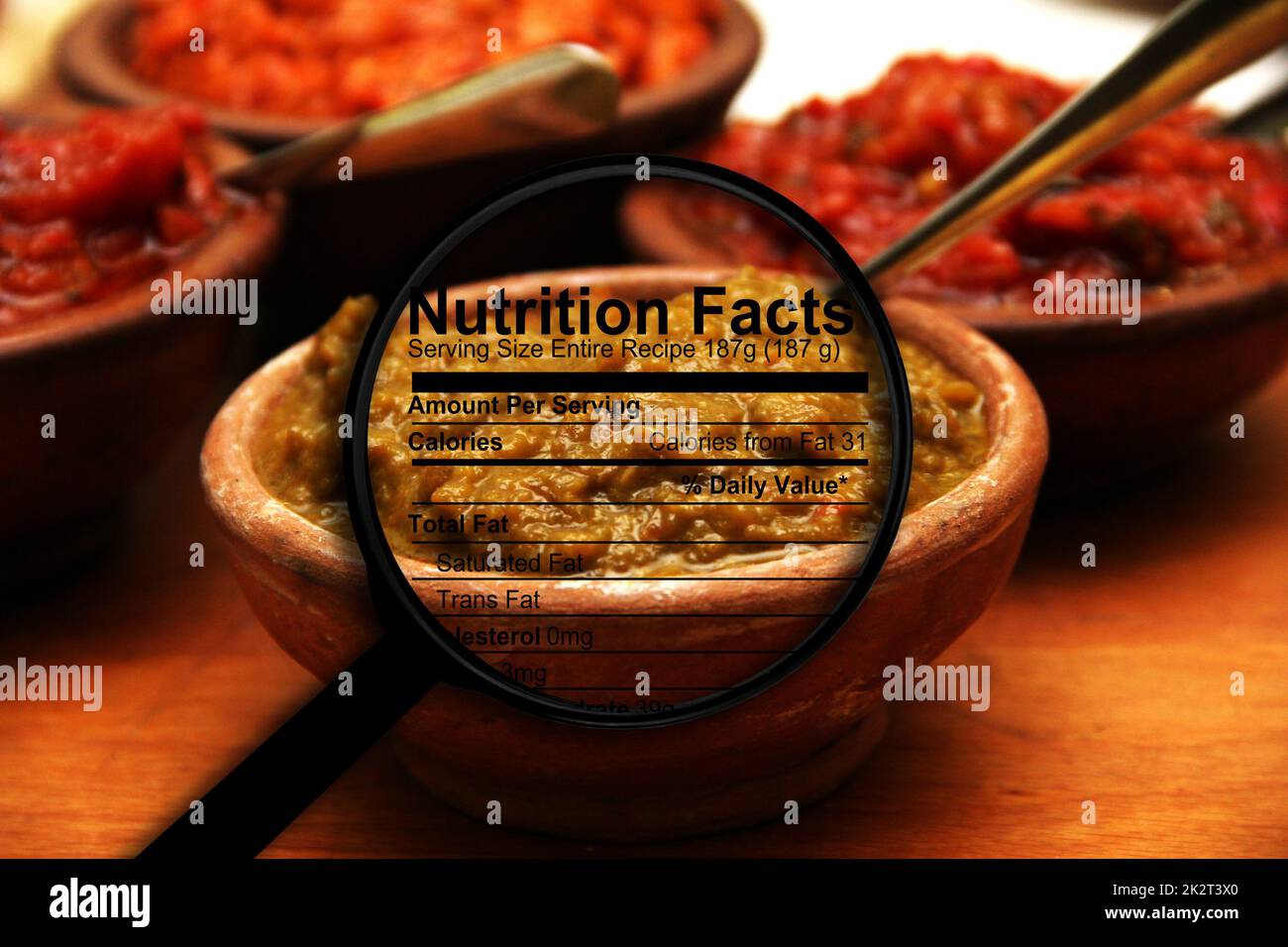 salsa-and-nutrition-facts-stock-photo-alamy