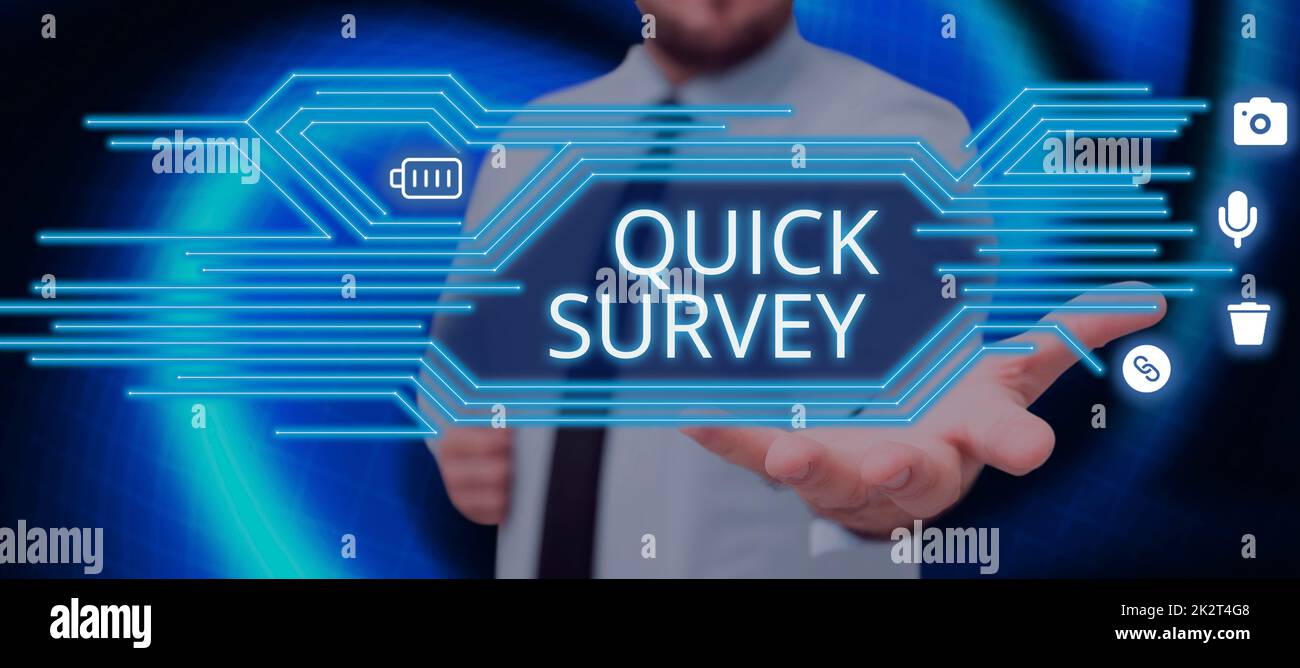 Inspiration showing sign Quick Survey. Business showcase Conduct fast check on condition value