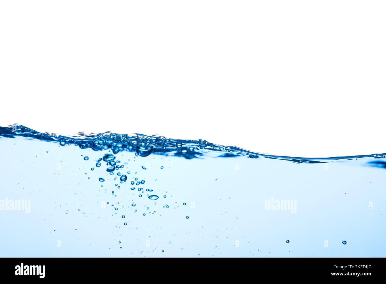 Light blue water wave with air bubbles and a little bit splashed underwater Stock Photo