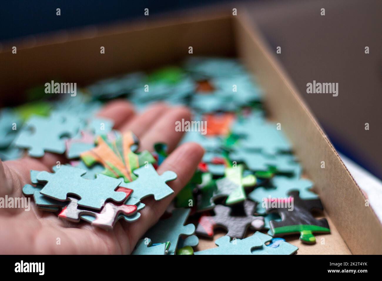 Hands assembling jigsaw puzzle, put pieces together Stock Photo Alamy