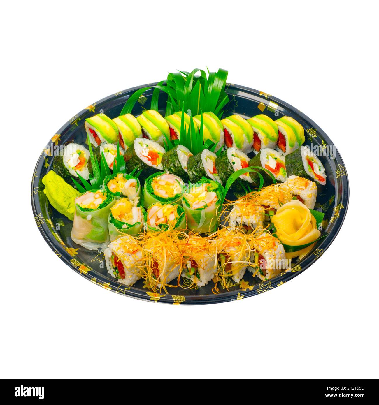 take away sushi express on plastic tray Stock Photo Alamy