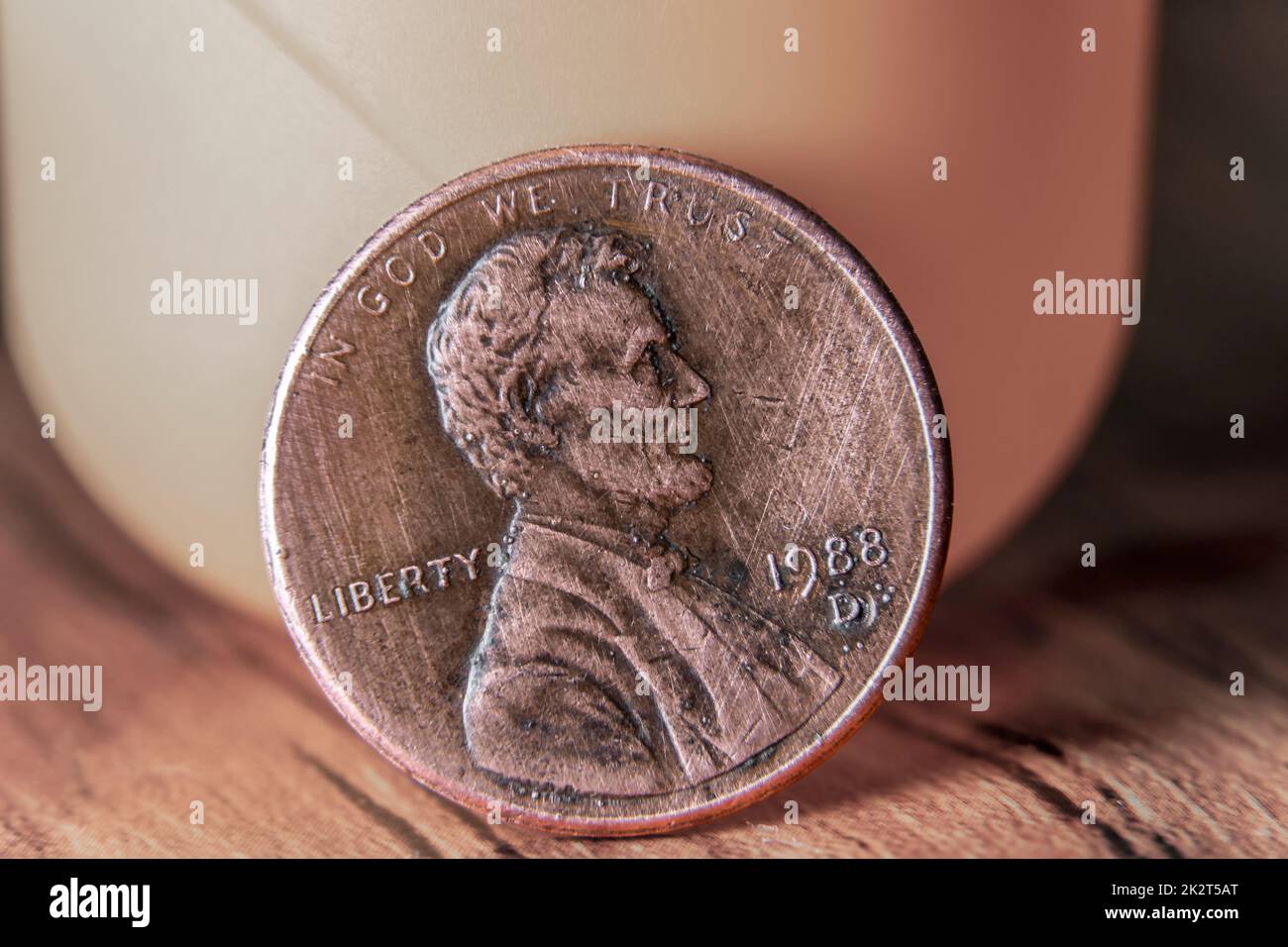 Coin with dollar cents in close-up.Obtaining a loan or loan in US dollars.Payment calculation at the checkout.The economics of the US dollar for business and finance. Stock Photo