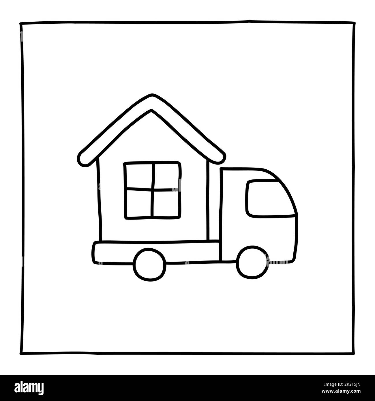 Doodle House On Truck Icon Stock Photo Alamy doodle-house-on-truck-icon-stock-photo-alamy