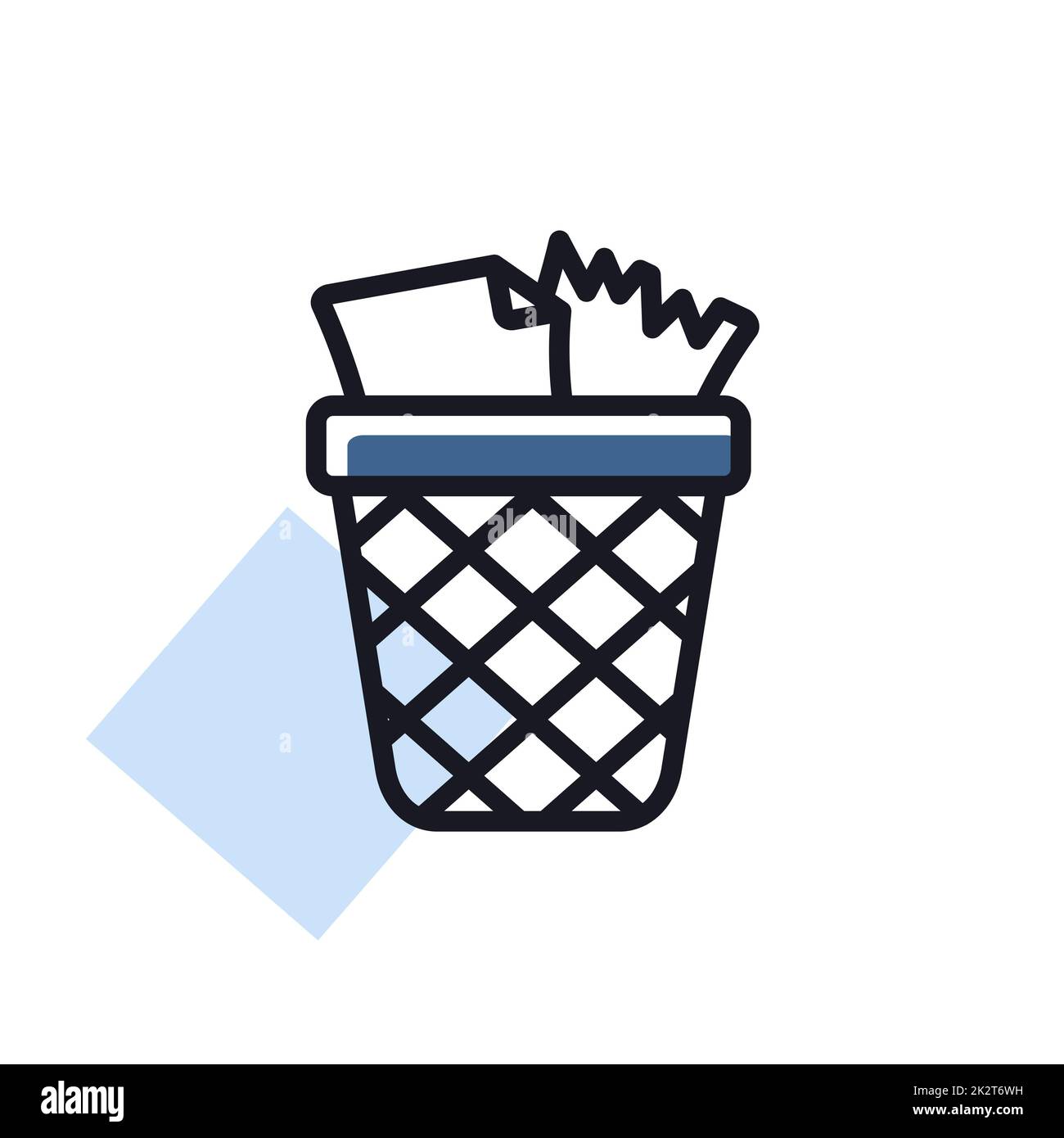 Wastebasket outline icon. Workspace sign. Graph symbol for your web