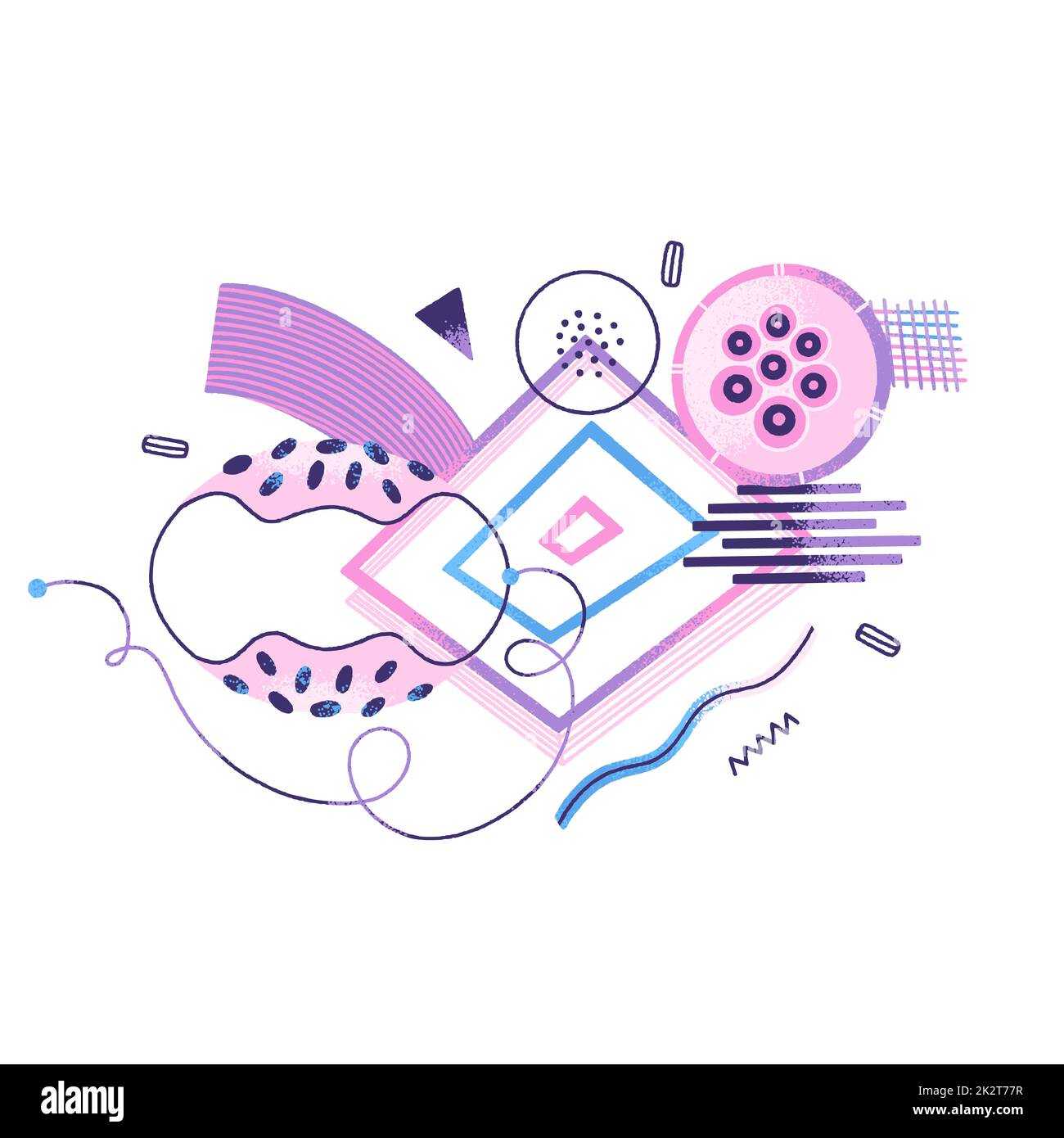 Creative abstract composition of different textured shapes in hand