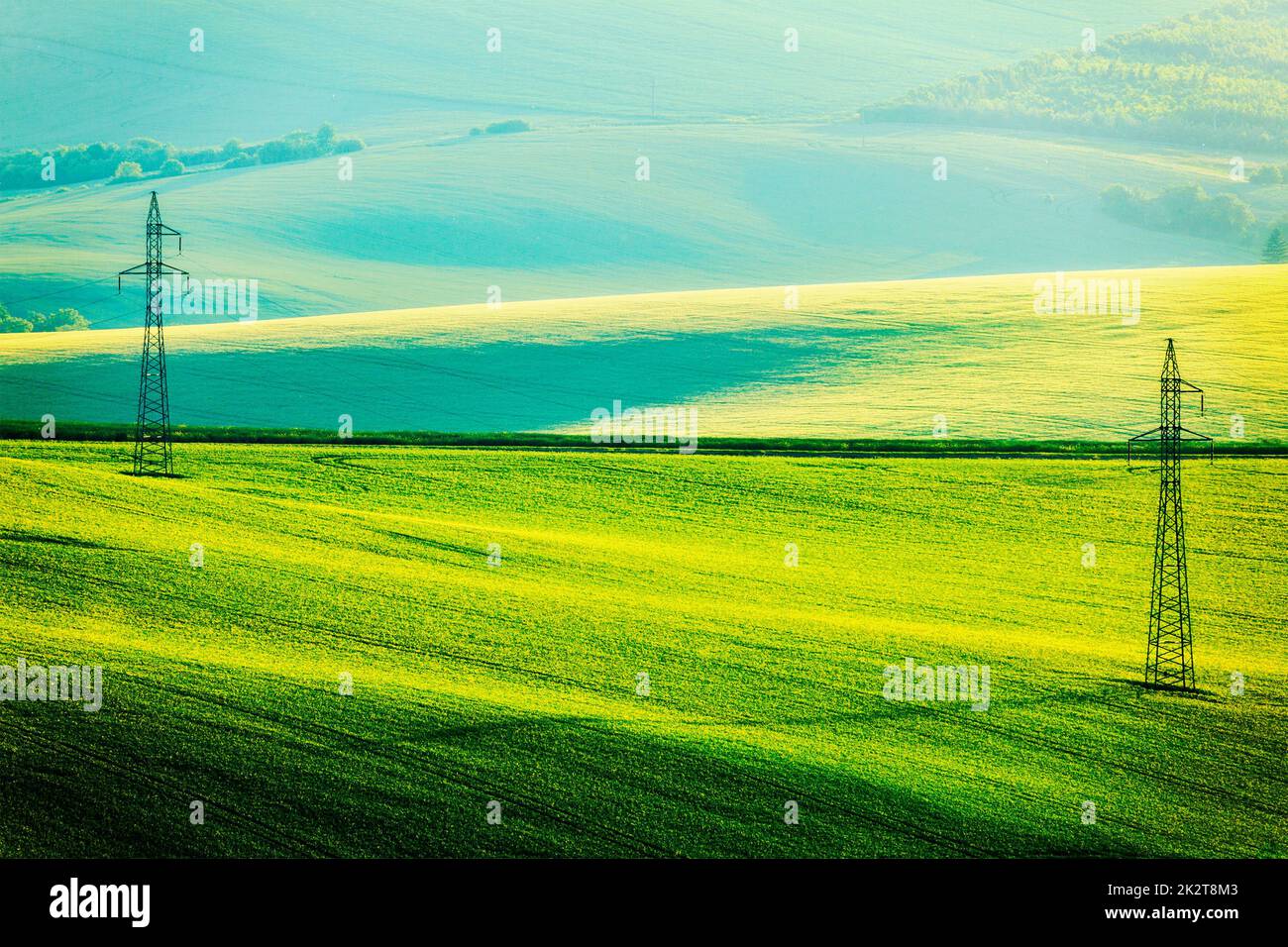 Moravian summer rolling landcsape Stock Photo