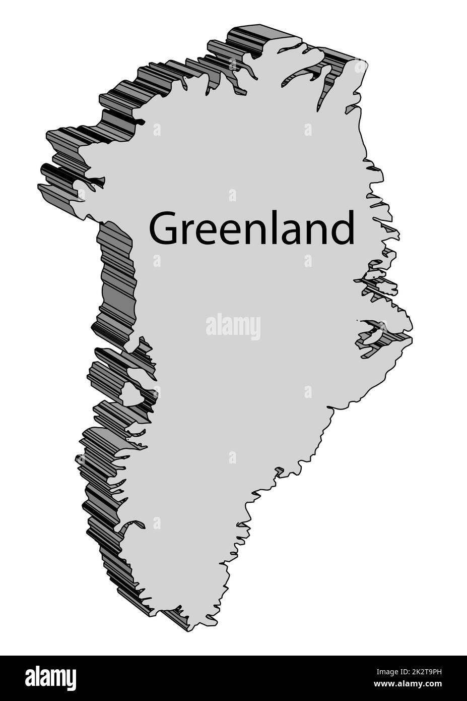Greenland 3D Map Stock Photo Alamy