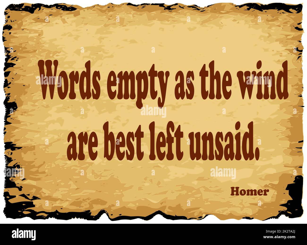 Saying From Homer On Parchment Stock Photo Alamy