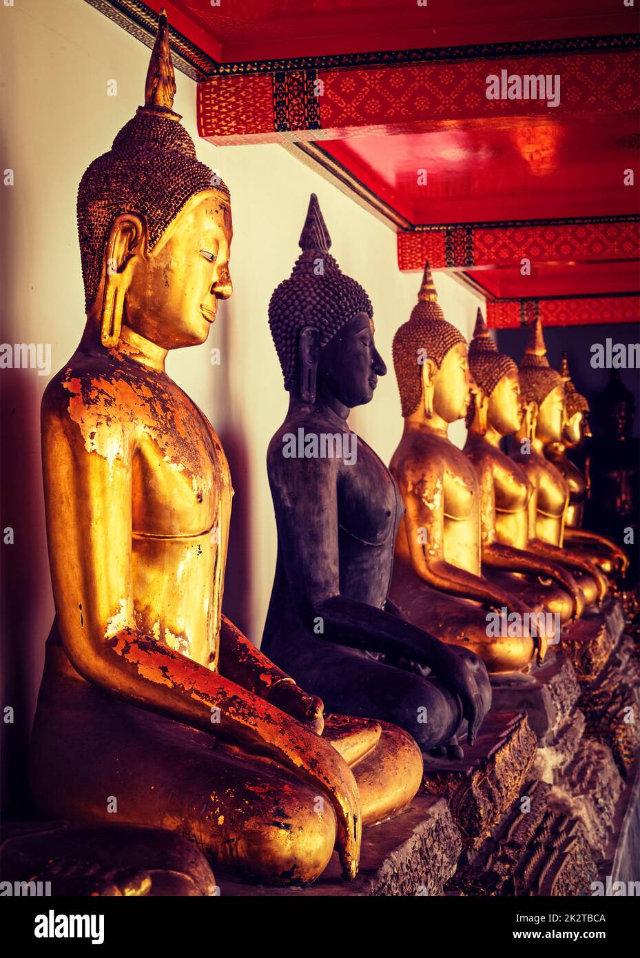 Sitting Buddha statues, Thailand Stock Photo Alamy