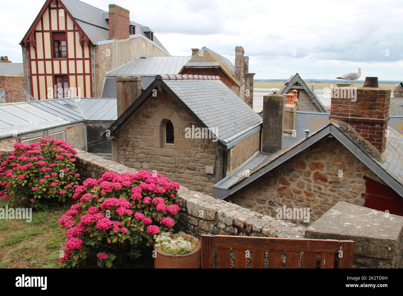 stone houses at le montsaintmichel in normandy (france Stock Photo