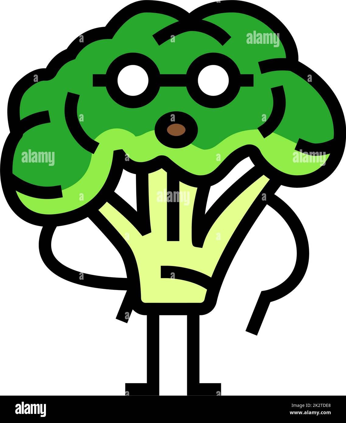 broccoli character color icon vector illustration Stock Vector Image ...