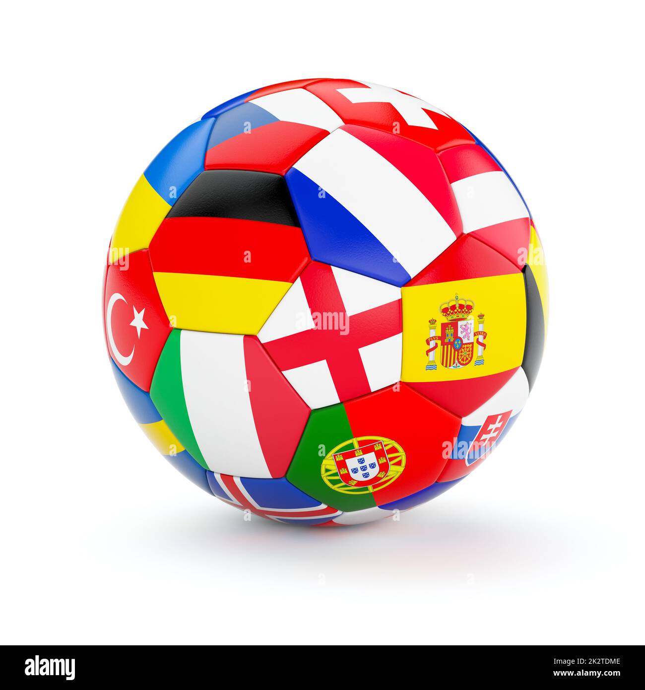 Soccer football ball with Europe countries flags Stock Photo