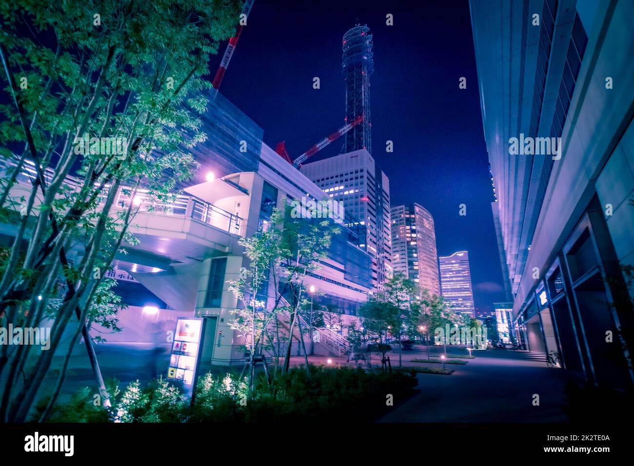 Night view of Yokohama Minato Mirai Stock Photo - Alamy