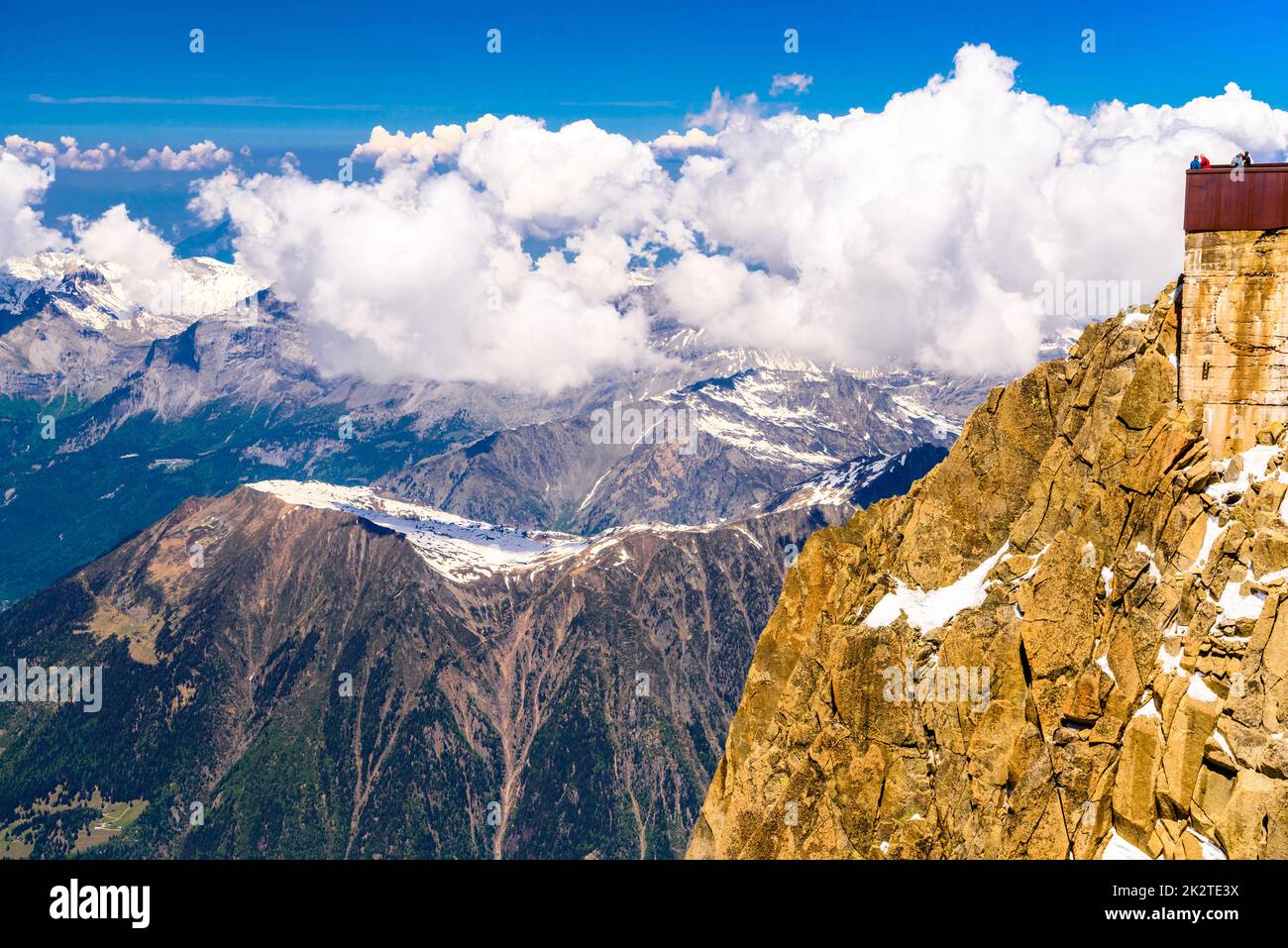Aiguille du Midi observation station Chamonix, Mont Blanc, Haute-Savoie, Alps, France Stock Photo