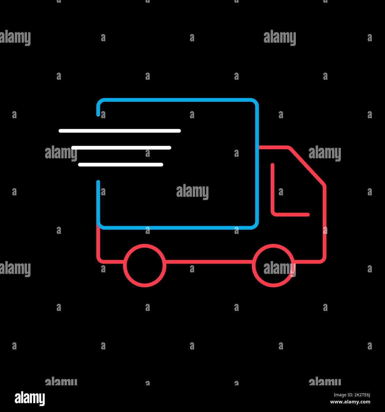 Fast shipping delivery truck vector icon Stock Photo - Alamy