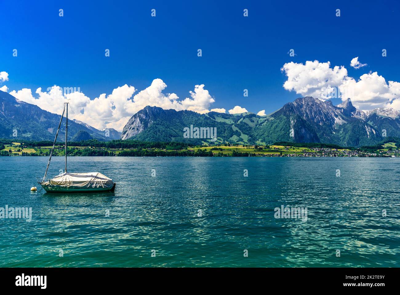 Sailboats In Lake Thun, Thunersee, Bern, Switzerland Stock Photo - Alamy