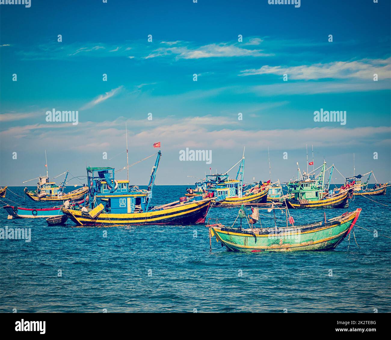 Fishing boats in Vietnam Stock Photo Alamy