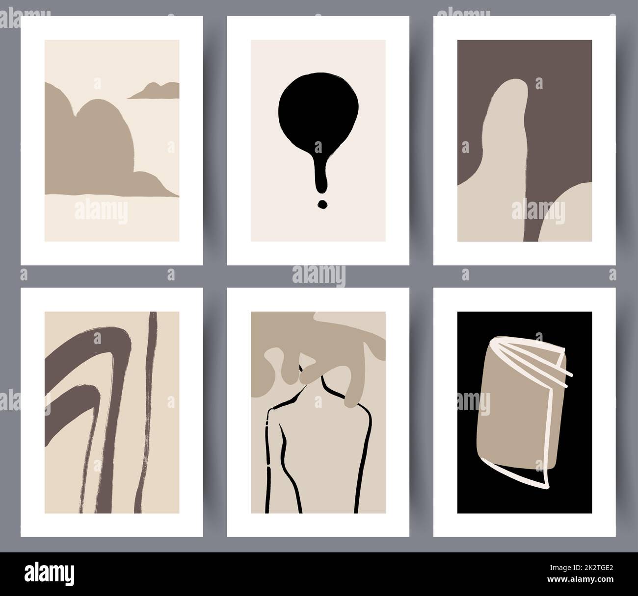 Set of minimalistic printable art wall posters Stock Photo Alamy