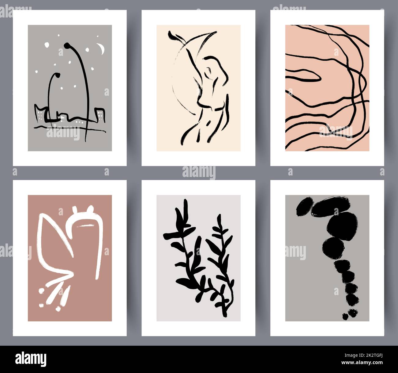 Abstract modern art wall designs set Stock Photo Alamy