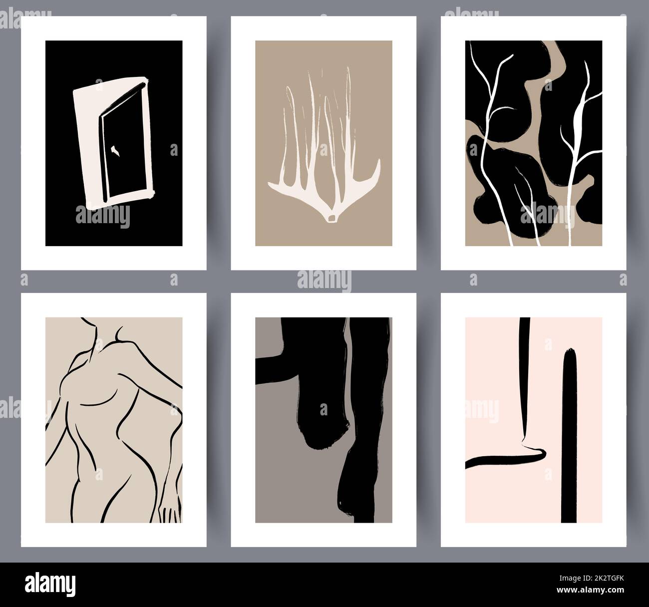 Collection on printable abstract wall art posters Stock Photo Alamy