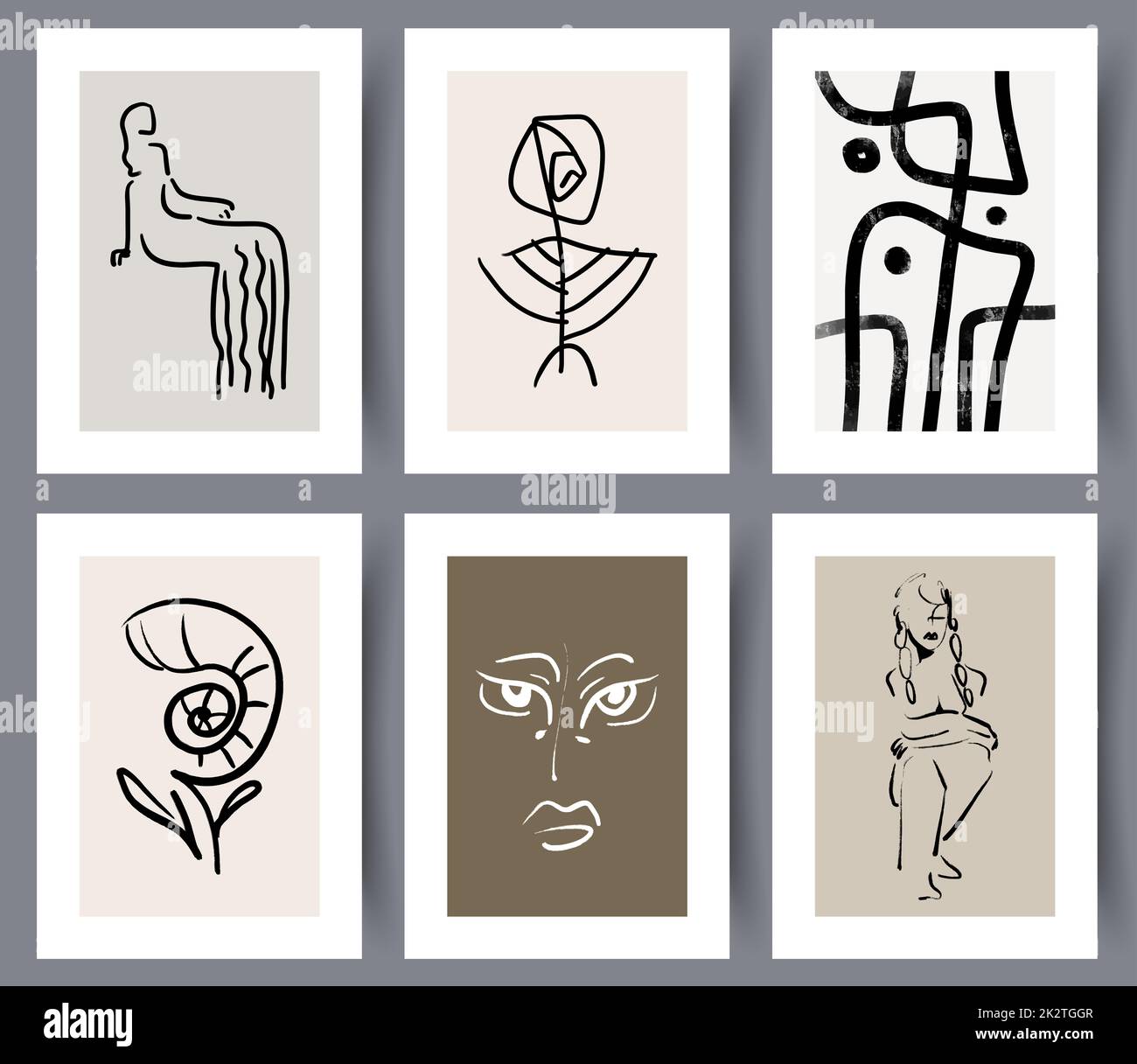 Abstract scandinavian art wall posters Stock Photo Alamy