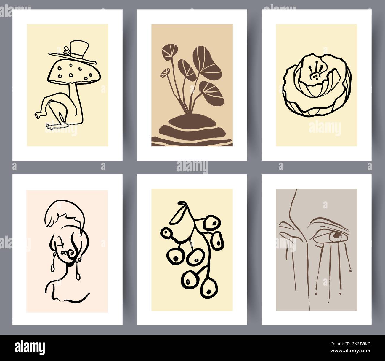 Modern printable artworks for interior designs Stock Photo