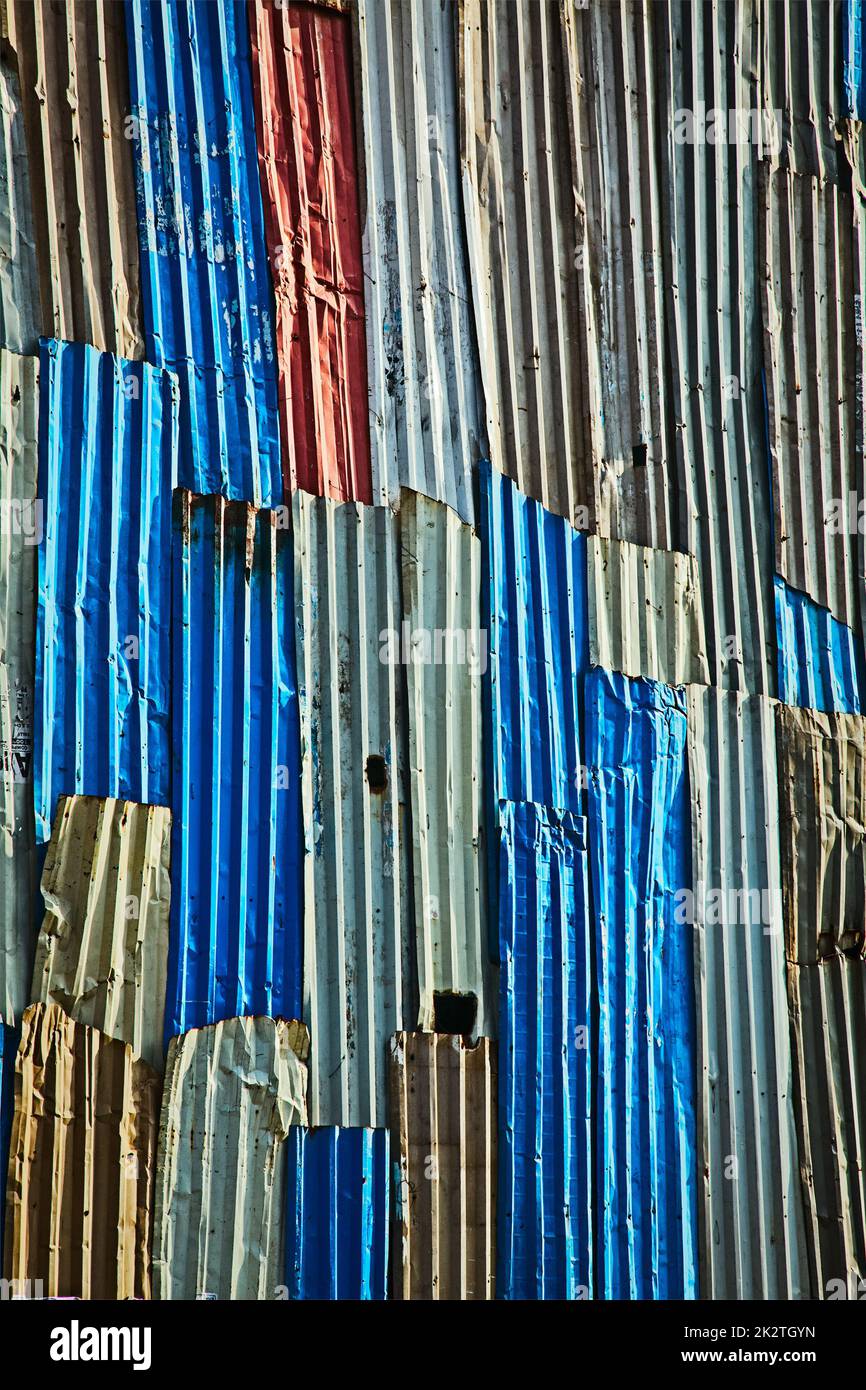 Corrugated iron fence background Stock Photo - Alamy