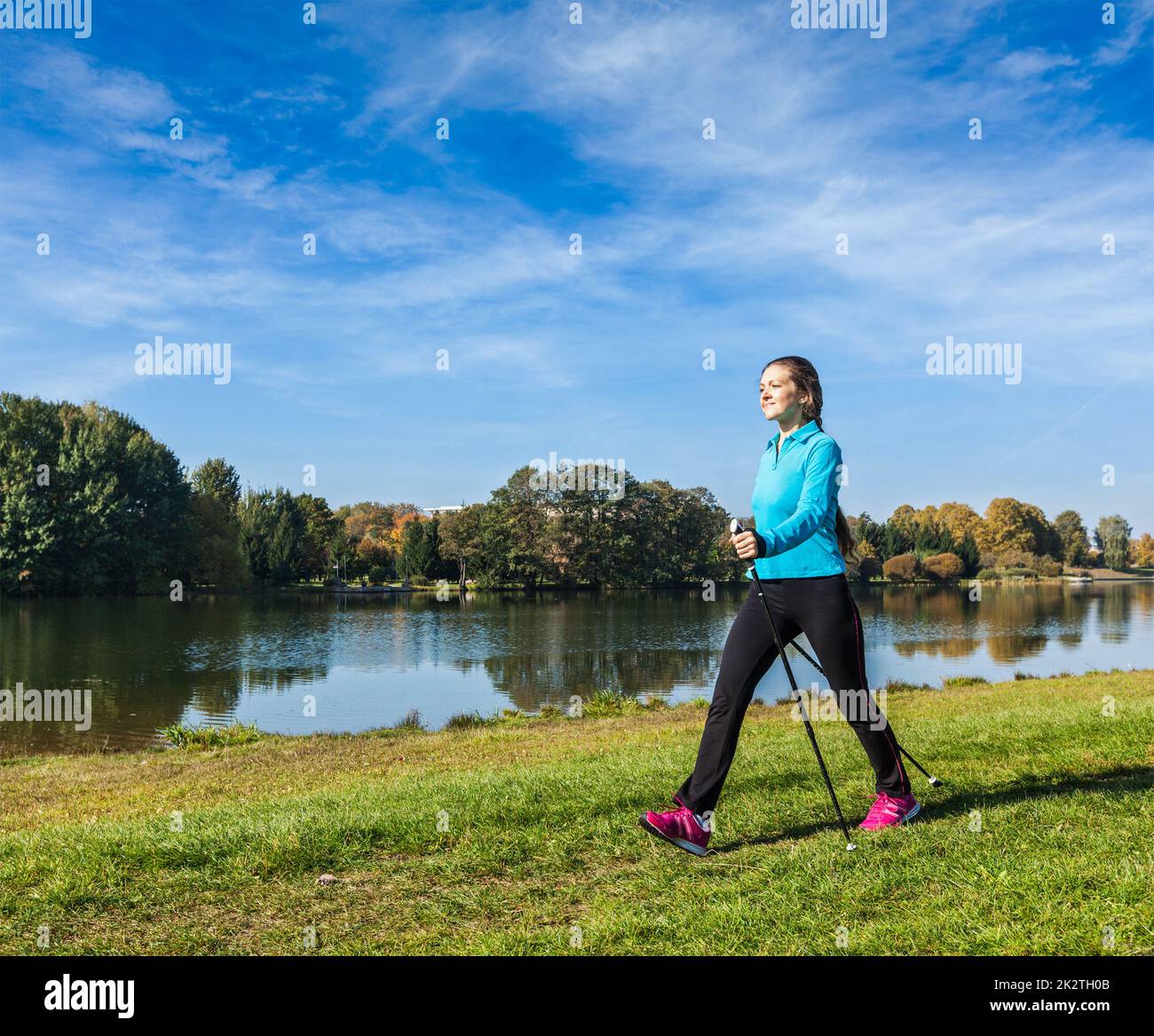 Nordic walking Stock Photo