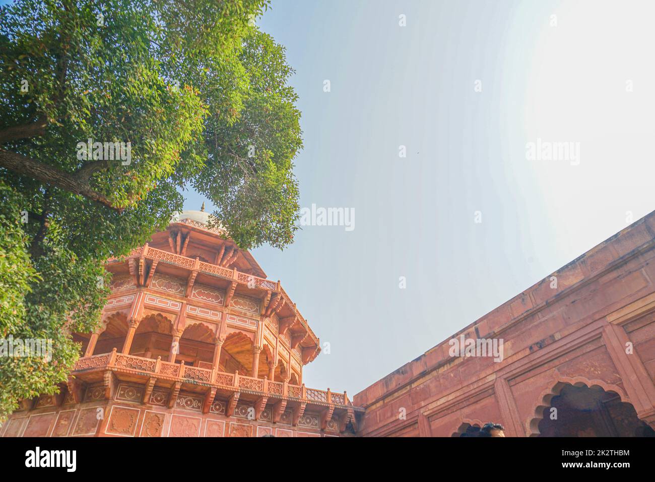 The Taj Mahal of the large tower gate (India, Agra) Stock Photo