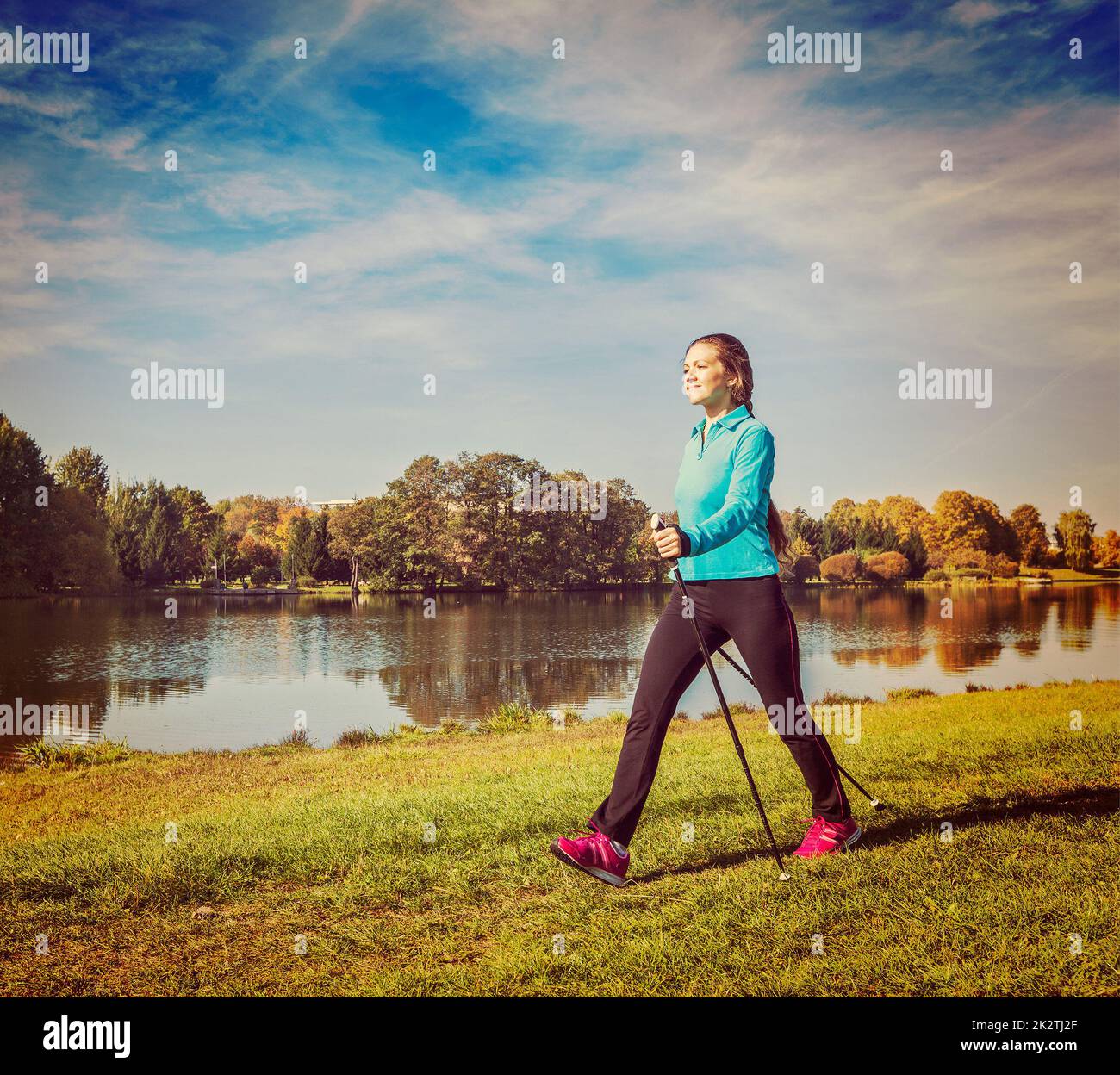 Woman walking vintage hi-res stock photography and images - Alamy