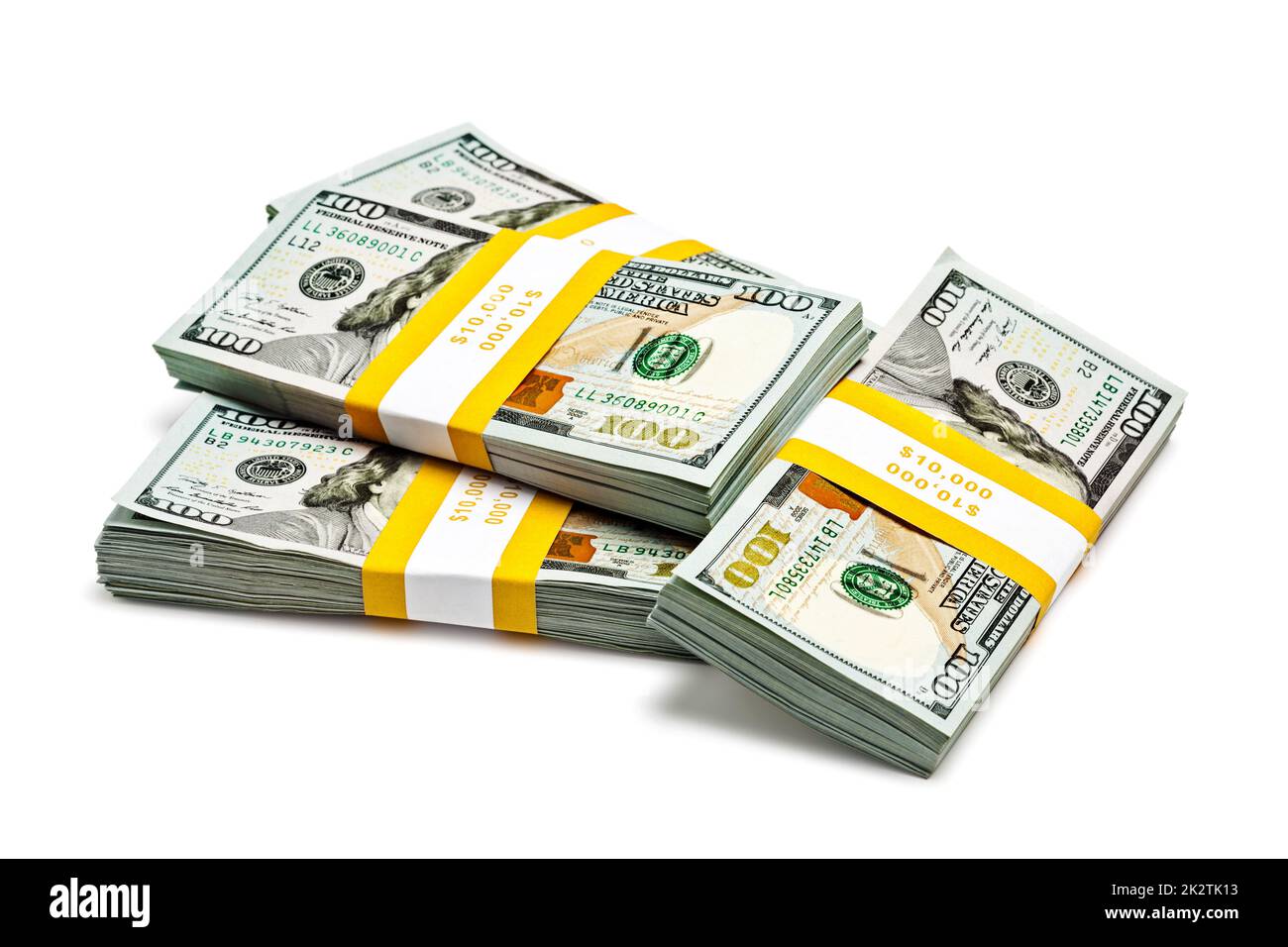 Bundles of 100 US dollars 2013 banknotes bills Stock Photo