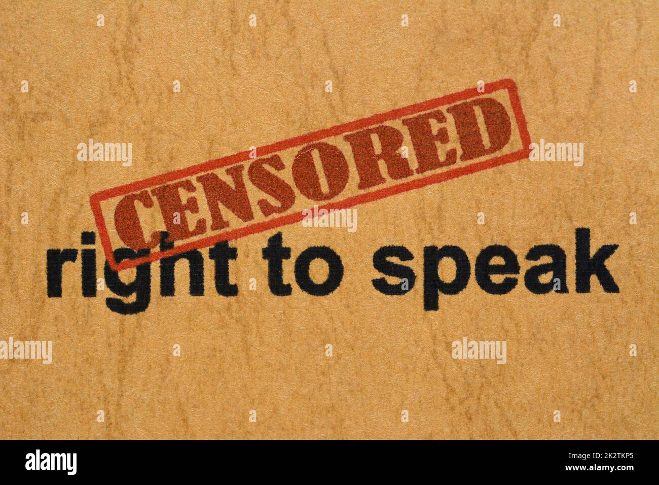 Censored right to speak Stock Photo